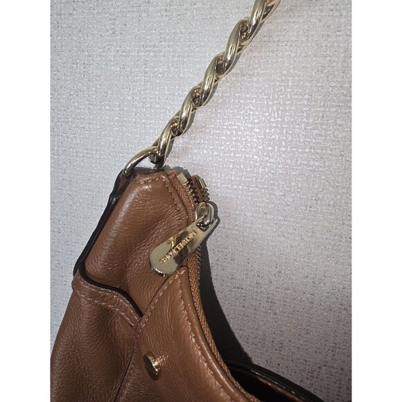 MICHAEL KORS MEGAN BROWN PEBBLED LEATHER TASSEL CROSSBODY OR SHOULDER BAG - Picture 3 of 11